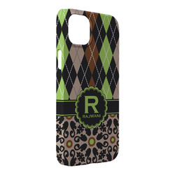 Argyle & Moroccan Mosaic iPhone Case - Plastic - iPhone 14 Pro Max (Personalized)