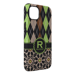 Argyle & Moroccan Mosaic iPhone Case - Rubber Lined - iPhone 14 Pro Max (Personalized)