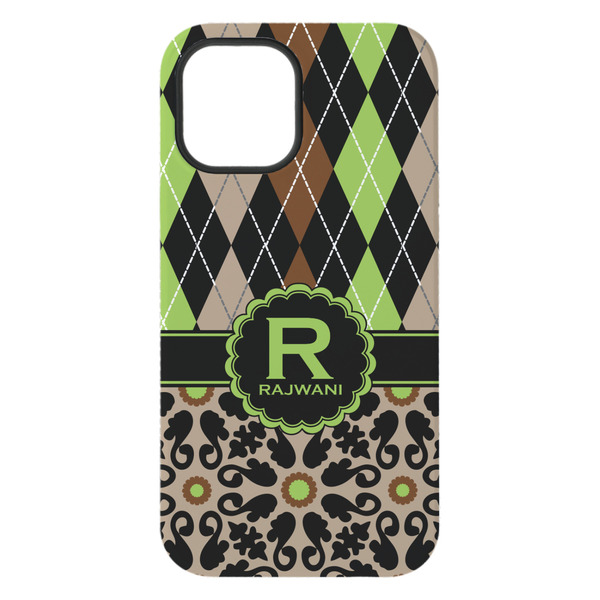 Argyle & Moroccan Mosaic iPhone 15 Plus Tough Case - Back