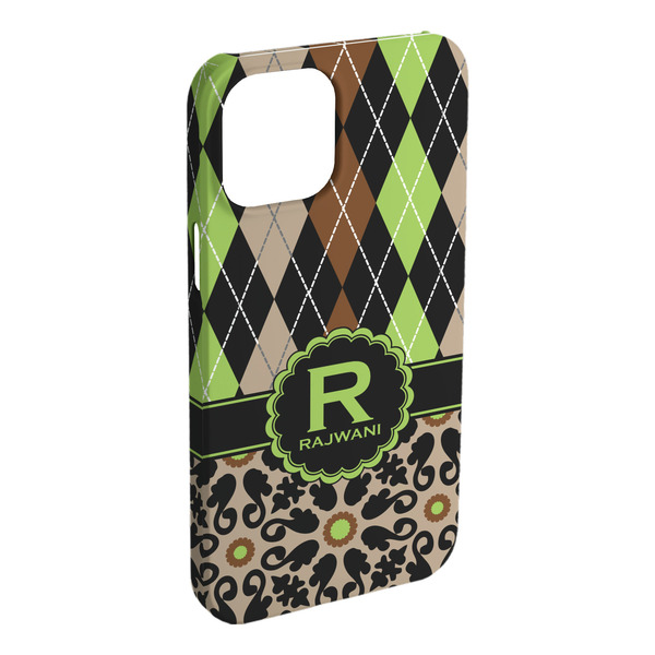 Custom Argyle & Moroccan Mosaic iPhone Case - Plastic - iPhone 15 Pro Max (Personalized)