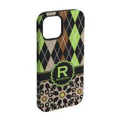 Argyle & Moroccan Mosaic iPhone Case - Rubber Lined - iPhone 15 Pro (Personalized)