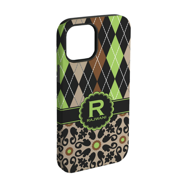 Custom Argyle & Moroccan Mosaic iPhone Case - Rubber Lined - iPhone 15 (Personalized)