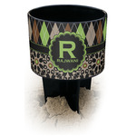 Argyle & Moroccan Mosaic Black Beach Spiker Drink Holder (Personalized)
