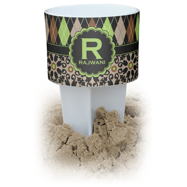 Custom Argyle & Moroccan Mosaic Beach Spiker Drink Holder (Personalized)