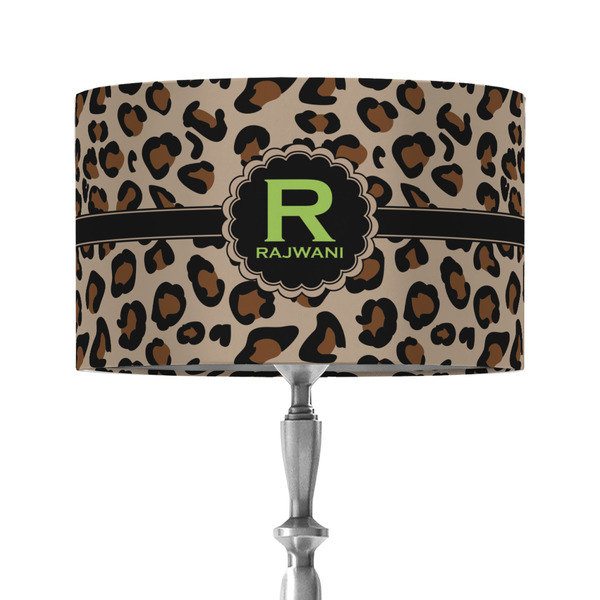 Granite Leopard 12" Drum Lampshade - ON STAND (Fabric)