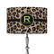 Granite Leopard 12" Drum Lampshade - ON STAND (Fabric)