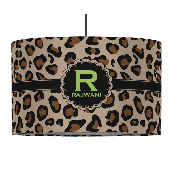 Custom Granite Leopard 12" Drum Pendant Lamp - Fabric (Personalized)