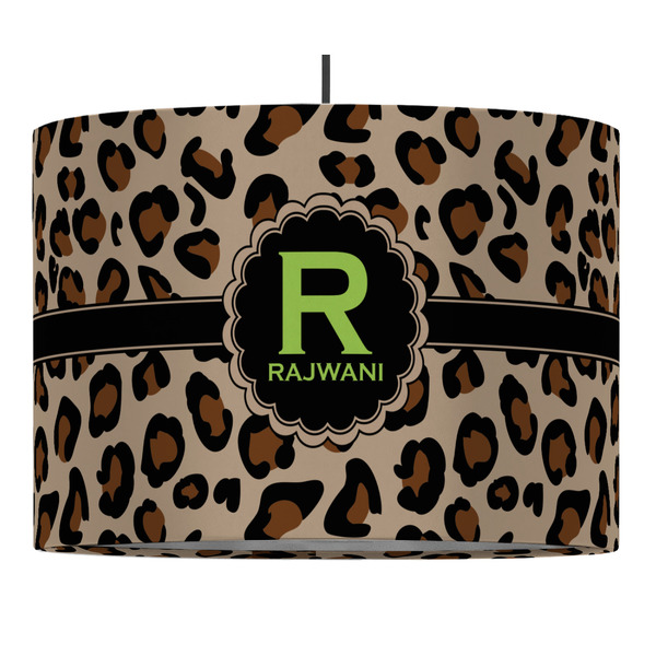 Custom Granite Leopard 16" Drum Pendant Lamp - Fabric (Personalized)