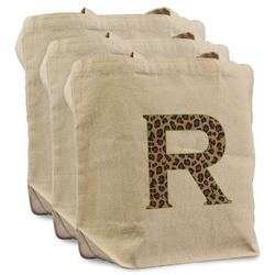 Granite Leopard Reusable Cotton Grocery Bags - Set of 3 (Personalized)