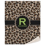 Granite Leopard Sherpa Throw Blanket (Personalized)