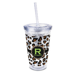 Granite Leopard 16oz Double Wall Acrylic Tumbler with Lid & Straw - Full Print (Personalized)