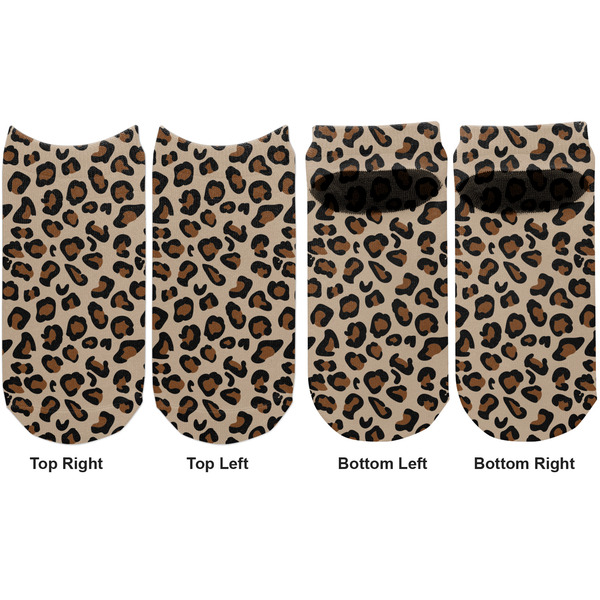 Granite Leopard Adult Ankle Socks - Double Pair - Front and Back - Apvl