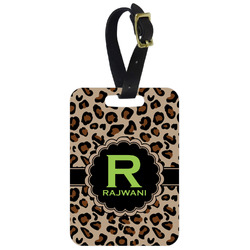 Granite Leopard Metal Luggage Tag w/ Name and Initial