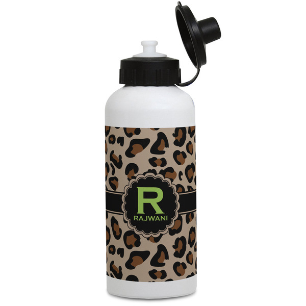 Custom Granite Leopard Water Bottles - Aluminum - 20 oz - White (Personalized)