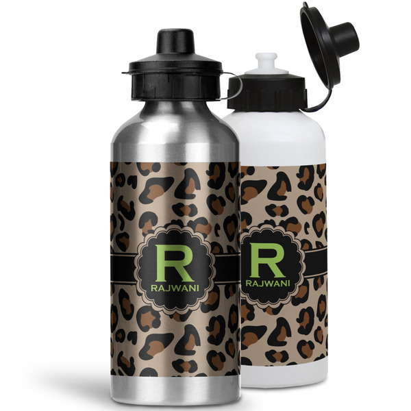 Granite Leopard Aluminum Water Bottles - MAIN (white &silver)