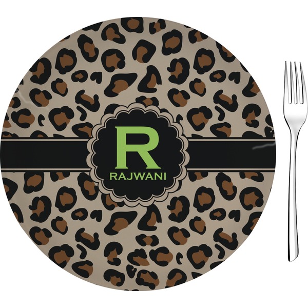 Custom Granite Leopard 8" Glass Appetizer / Dessert Plates - Single or Set (Personalized)