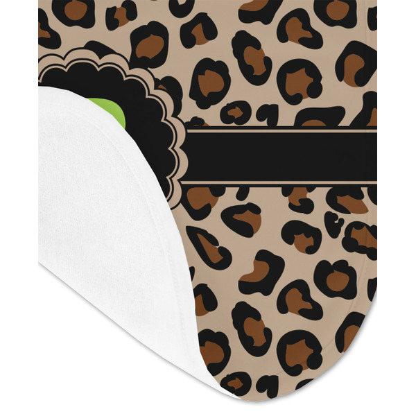 Granite Leopard Baby Bib - AFT detail