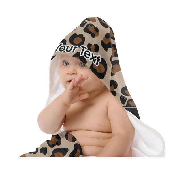 Granite Leopard Baby Hooded Towel on Child