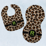 Granite Leopard Baby Bib & Burp Set w/ Name and Initial