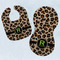 Granite Leopard Baby Minky Bib & New Burp Set