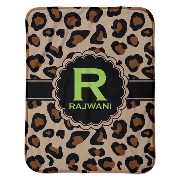 Granite Leopard Baby Sherpa Blanket - Flat