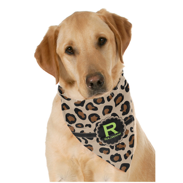 Custom Granite Leopard Dog Bandana Scarf w/ Name and Initial
