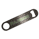 Granite Leopard Bar Bottle Opener - Silver w/ Name and Initial
