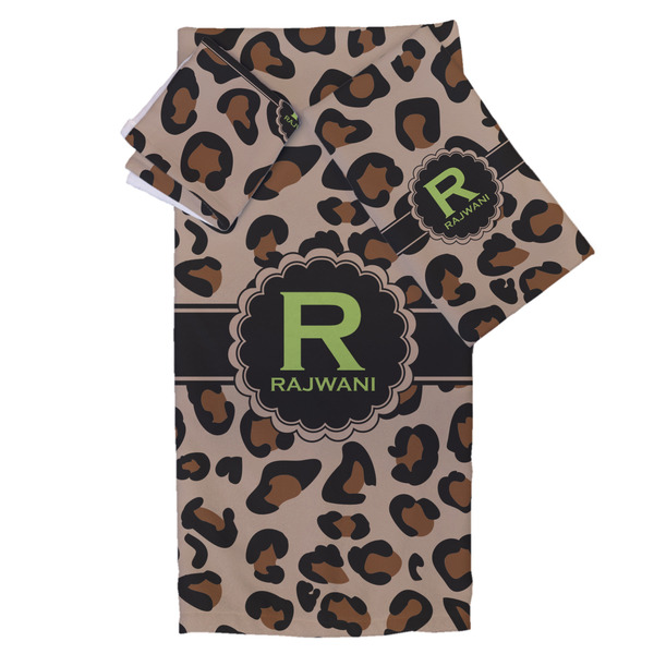 Custom Granite Leopard Bath Towel Set - 3 Pcs (Personalized)