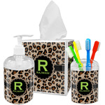 Granite Leopard Acrylic Bathroom Accessories Set w/ Name and Initial