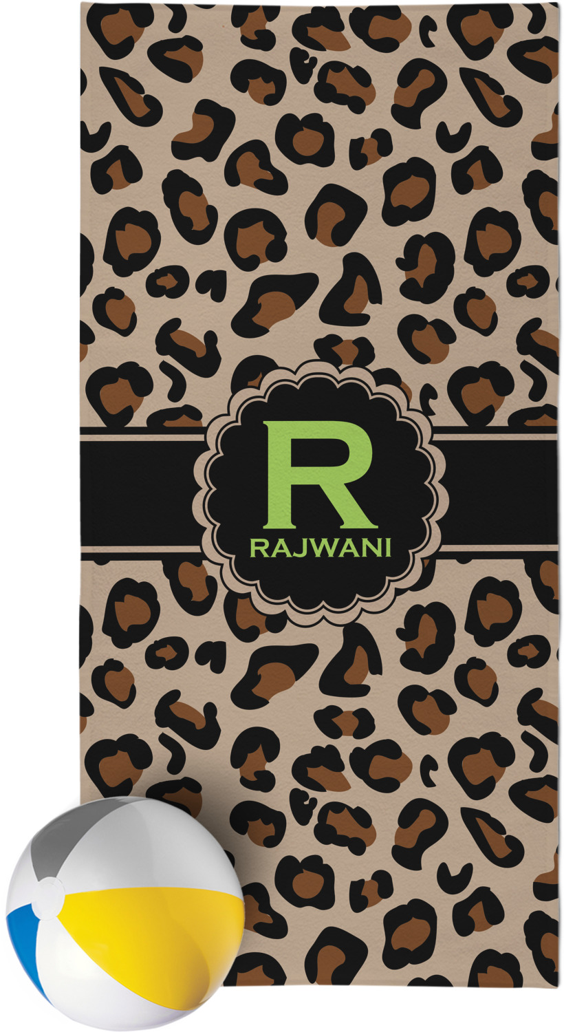 Custom Granite Leopard Beach Towel (Personalized) YouCustomizeIt