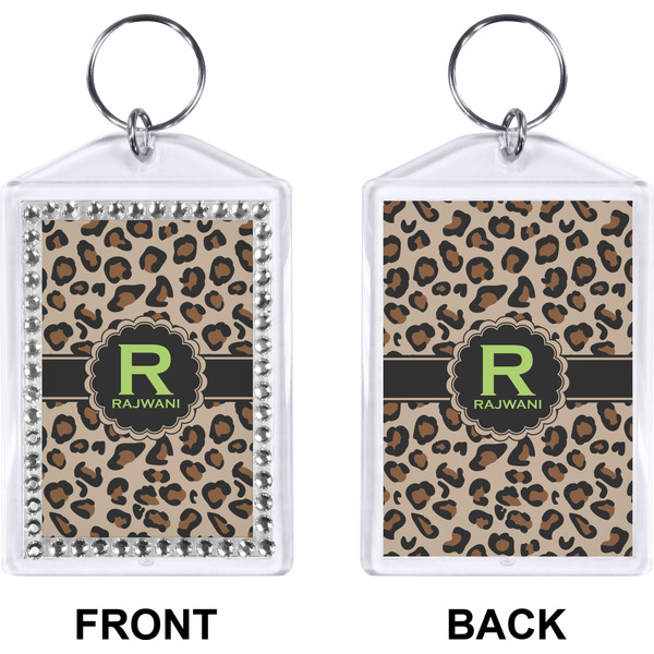 Granite Leopard Bling Keychain (Front + Back)