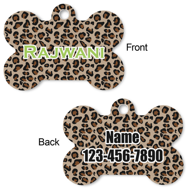 Granite Leopard Bone Shaped Dog ID Tag - Large - Approval