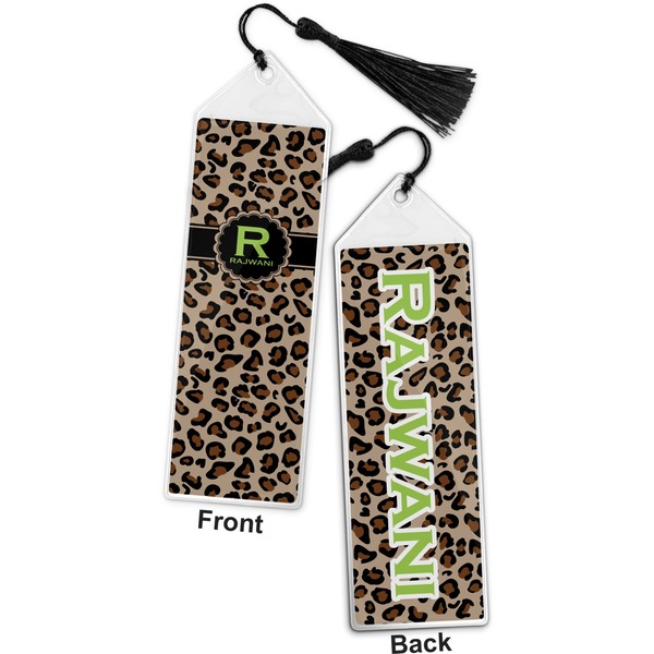 Granite Leopard Bookmark with tassel - Front and Back