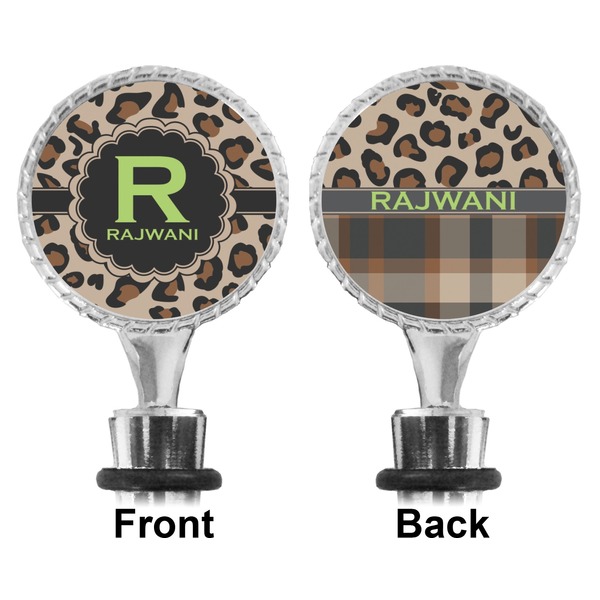 Granite Leopard Bottle Stopper - Front and Back