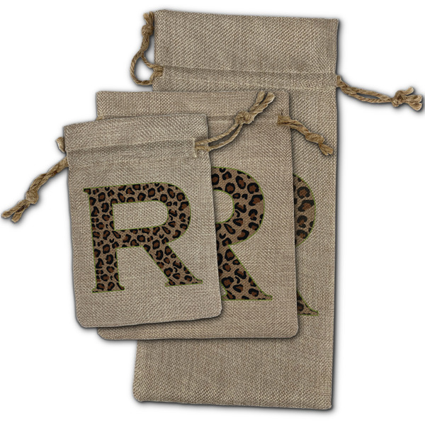 Granite Leopard Burlap Gift Bags - (PARENT MAIN) All Three