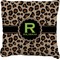 Granite Leopard Faux-Linen Throw Pillow 16" (Personalized)
