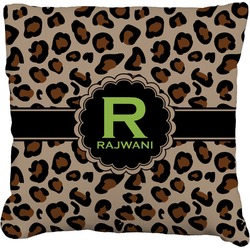 Granite Leopard Faux-Linen Throw Pillow 18" (Personalized)