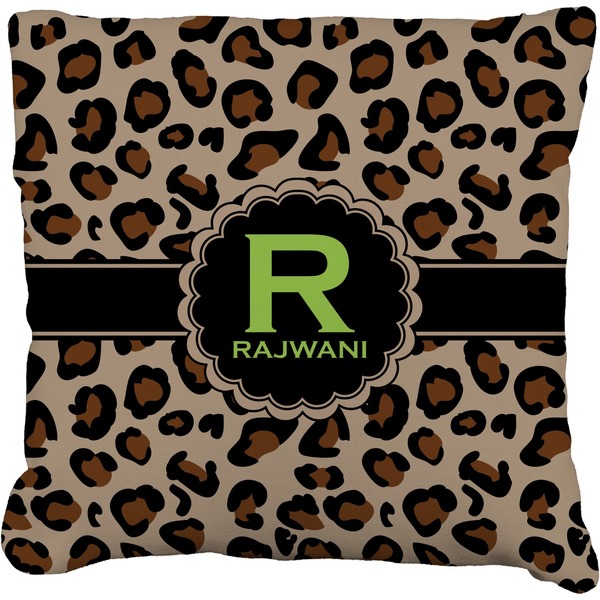 Custom Granite Leopard Faux-Linen Throw Pillow 18" (Personalized)