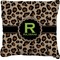 Granite Leopard Faux-Linen Throw Pillow 18" (Personalized)