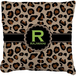 Granite Leopard Faux-Linen Throw Pillow 20" (Personalized)