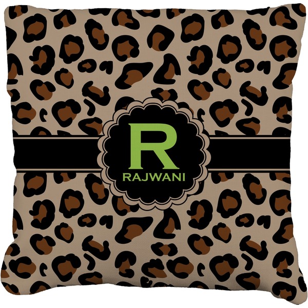 Custom Granite Leopard Faux-Linen Throw Pillow 20" (Personalized)