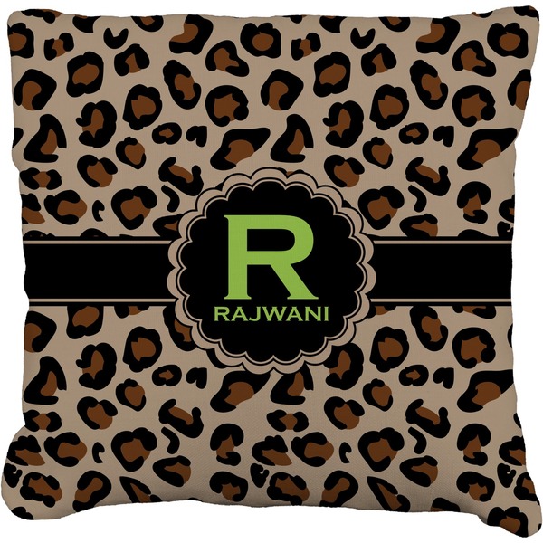 Custom Granite Leopard Faux-Linen Throw Pillow 26" (Personalized)