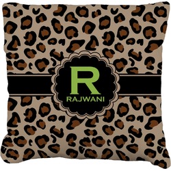 Granite Leopard Faux-Linen Throw Pillow (Personalized)