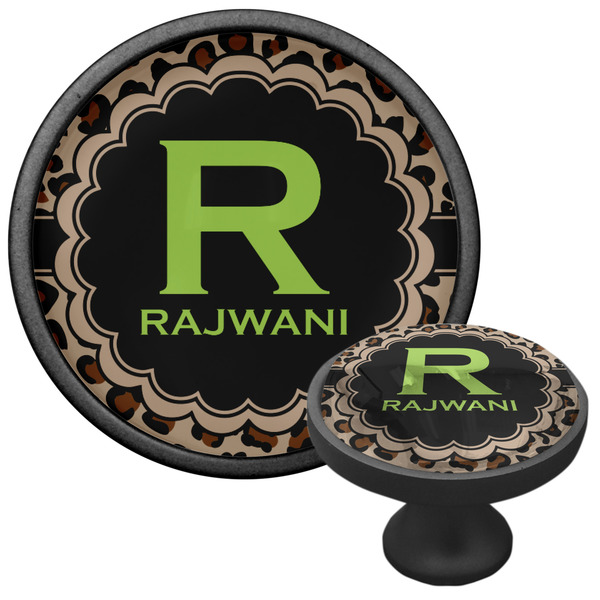 Granite Leopard Cabinet Knob - Black - Multi Angle