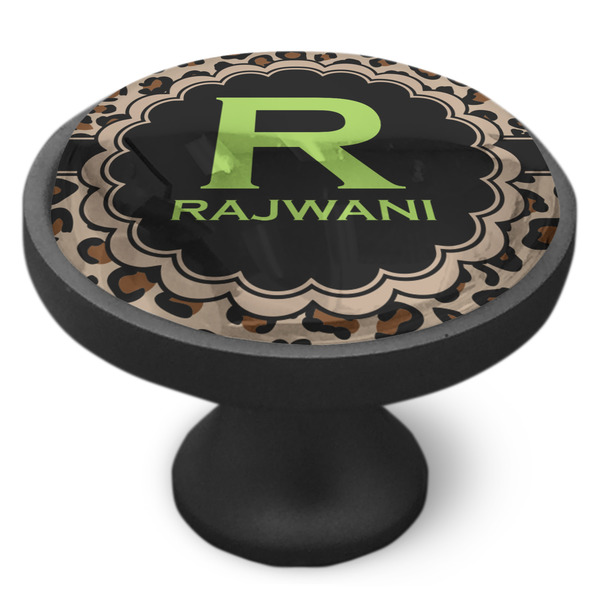 Granite Leopard Cabinet Knob - Black - Side