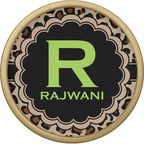 Granite Leopard Cabinet Knob - Gold - Front