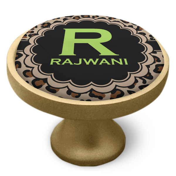 Granite Leopard Cabinet Knob - Gold - Side