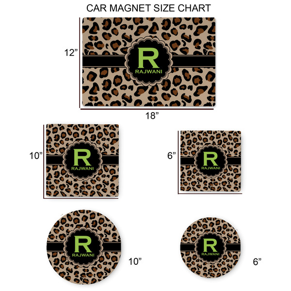 Granite Leopard Car Magnets - SIZE CHART