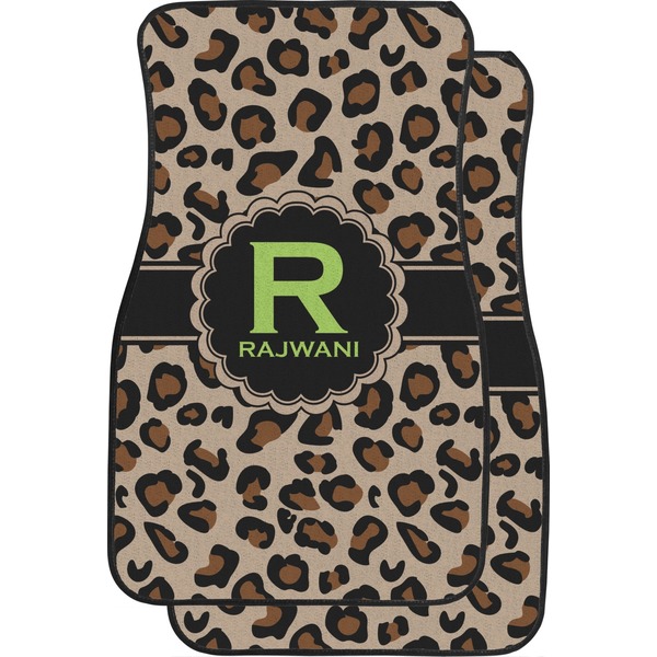 Custom Granite Leopard Car Floor Mats (Front Seat) (Personalized)