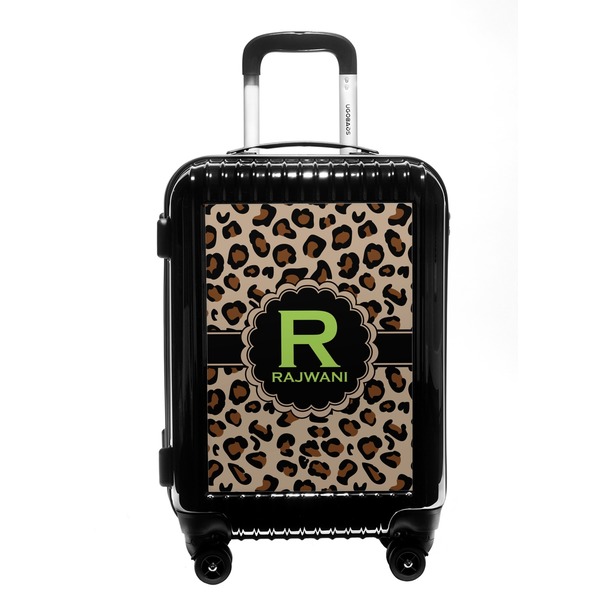 Custom Granite Leopard Carry On Hard Shell Suitcase (Personalized)